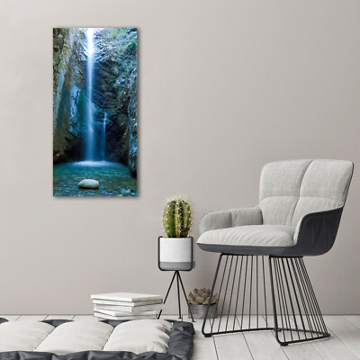 Tableau Sur Verre Trempé - Image Chute D'eau 50x100 Cm - Style Moderne - Marque Tulup