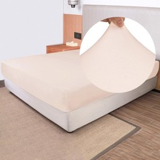 Queen Size Fitted Sheet Only - 4-Way Stretch Jersey Knit, Snug Fit, Wrinkle F...