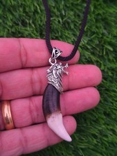 Tibetan Tribal Wolf Tooth Style Necklace Nazar Protection Talisman Pendant U76