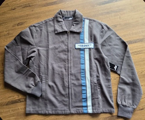 Lost Enterprise Jacket Small Brown/Gray Racing Stripe Zip Skate Mechanic NWT - product listing photo