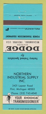 #ad Matchbook Cover Dodge Transmission Northern Supply Flint MI WEAR $4.02