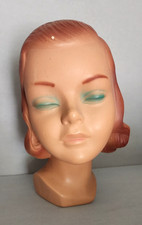 Vintage 1950s Mid Century Redhead Mannequin Head Store Display Hat Jewelry