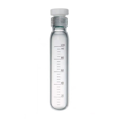 #ad 100ml Glass High Pressure Bottle Lab Heavy Wall Vessel PTFE Thred W Graduation $48.15