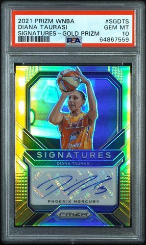 2021 Panini Prizm WNBA Diana Taurasi Gold Auto /10 #SG-DTS PSA 10