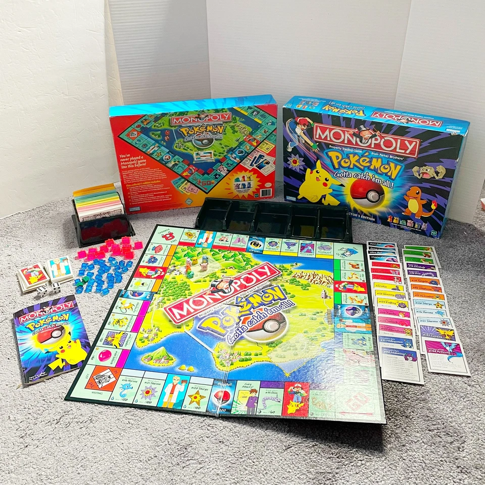 Покемон Монополия коллекционное издание Parker Brothers 1998 Hasbro 100% полный комплект - Изображение 3 из 4