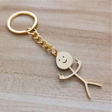 1 pc graffiti stainless steel keychain fun pendant accessory for bags keys