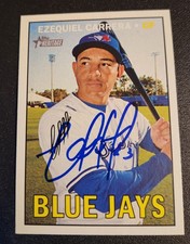 Ezequiel Carrera Autograph Signed 2016 Topps Heritage Toronto Blue Jays