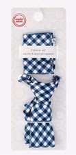 Wonder Nation Boys Tie  Pocket Square 2-Piece Set - One Size - Blue Check Plaid