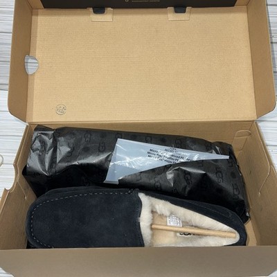 NEW ~ UGG Mens Ascot Slipper ~ Black ~ 1101110-BLK ~ Authentic in Box ~ RN88276