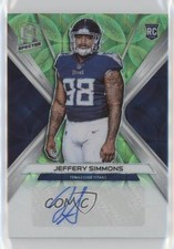 2019 Panini Spectra Rookie Neon Green Prizm 30/50 Jeffery Simmons Auto c8n