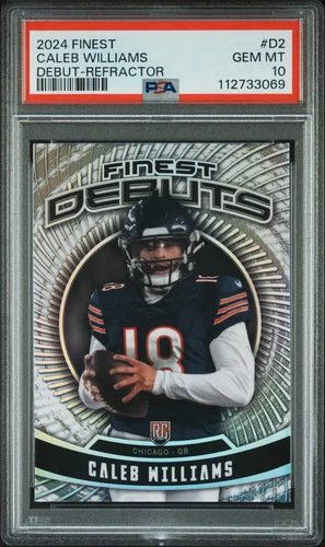 2024 TOPPS FINEST DEBUT REFRACTOR #D2 CALEB WILLIAMS PSA 10
