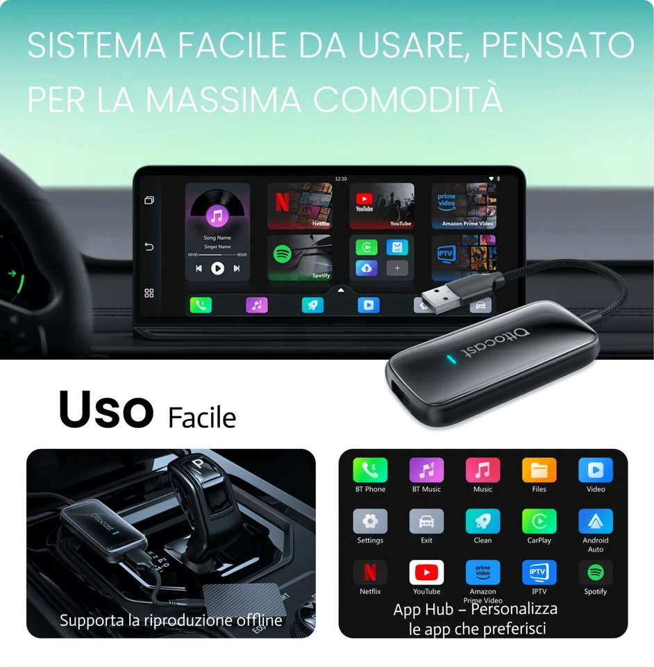 OTTOCAST® Play2Video Ultra Adattatore All-in-1 Con App Hub youtube,netflix... - Immagine 4 di 4
