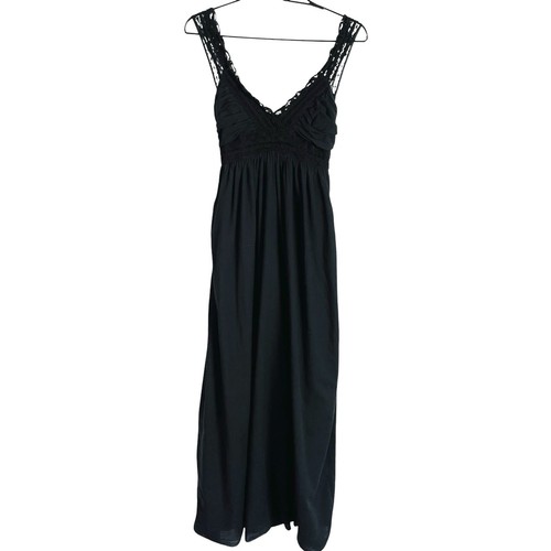 Wishes Wishes Wishes Maxikleid Gr. L schwarz V-Ausschnitt Babydoll Häkel Sommerkleid - Bild 1 von 9