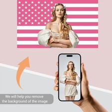 Bandiera America Rosa Personalizzata, Bandiere Personalizzate Disegna la Tua Immagine, Arazzo Divertente