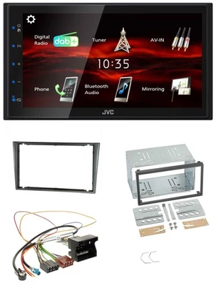 JVC USB Bluetooth MP3 DAB 2DIN Autoradio für Opel Corsa C Quadlock 2000-2006 alu - Bild 1 von 4