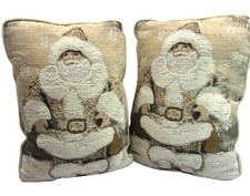 Victorian Santa Claus Tapestry Throw Pillow 12&rdquo;x16&rdquo; Christmas Holiday Set of 2