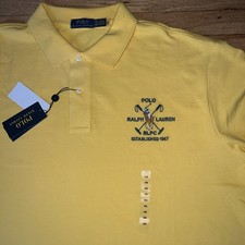 NWT Ralph Lauren Shirt Men Yellow Big 3 RLPC Short Sleeve Polo 2 XB