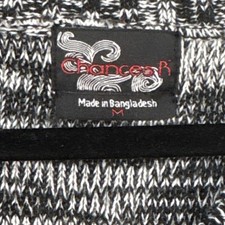 Chances R Sweater Dress Marled Black White V-Neck Long Sleeve Tie Accent M