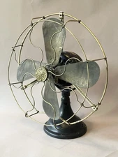 Antique General Electric 16” Big Motor Yoke Black / Brass Desk Fan BMY GE