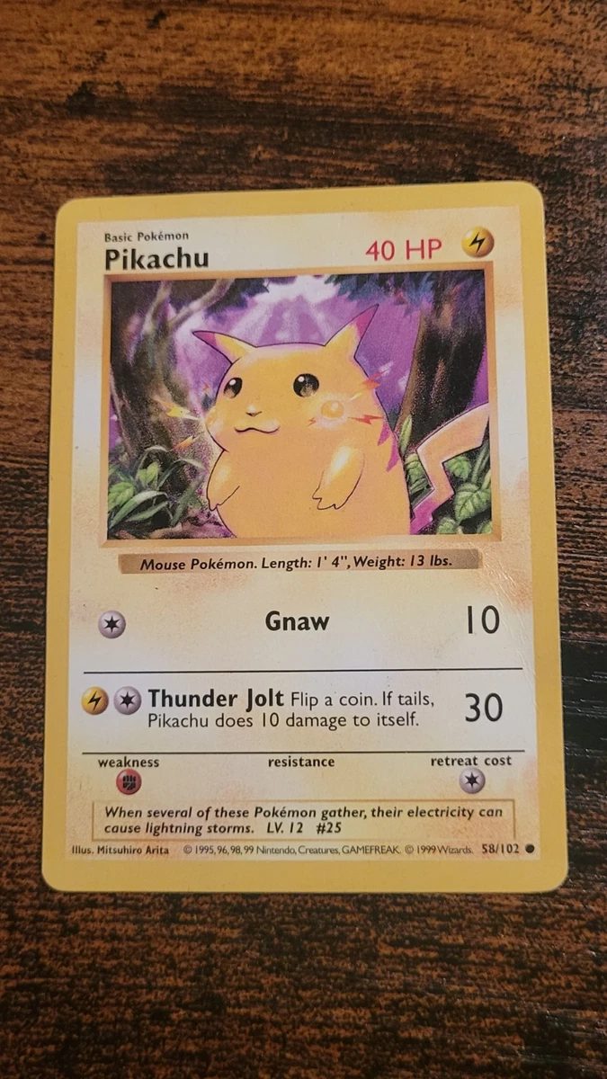 Pikachu Pokémon TCG Shadowless Individual Collectible Card Game