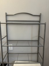 Gray Metal Freestanding 3-Shelf Shelving Unit, Open Face, Rectangle Solid