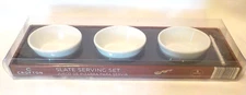 CROFTON 5 Pc. Serving Set 14.75" x4"Slate Board 3 Oval Porcelain Bowls New Chalk