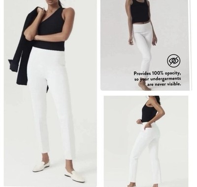 SPANX Classic White ON-THE-GO SLIM STRAIGHT Pull On Slimming Pants Sz XL #20372R