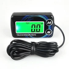 LCD Digital Hour Meter RPM Tac Tachometer Gas Engine Maintenance for 2/4 Stroke