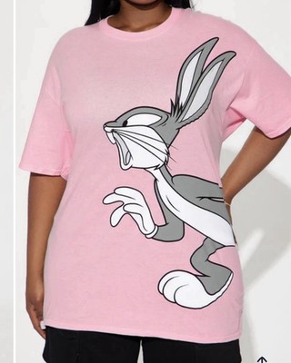 Looney Tunes Bugs Bunny Jumbo Print Graphic Tee - Pink NWOT  Small