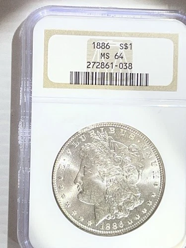 1886 Morgan Silver Dollar NGC MS-64 Blast White