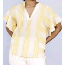 Matilda Jane Summer Picnic Woman XL Top Short Flutter Sleeves 100 Cotton