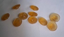 Tolle alte Glaskn&ouml;pfe 10 St&uuml;ck orange mit Vertiefung 15 mm