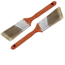 2 inch Angled Sash Paint Brush, pack of 2, Polyester Blend, Treated Wood Handle