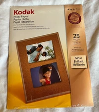 Photo Paper Kodak Gloss Photo Paper 8.5 x 11 Instant Dry - 25 Sheets NEW
