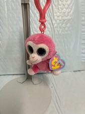 Ty Beanie Boos💜Razberry The Monkey 4" Key Clip New MWMT's