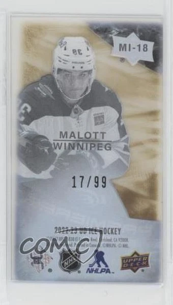 2022-23 Upper Deck Ice Premieres Minis Gold /99 Jeff Malott #MI-18 Rookie RC - Image 2 of 2