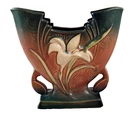 VINTAGE ROSEVILLE POTTERY ZEPHYR LILY FAN VASE #205-6