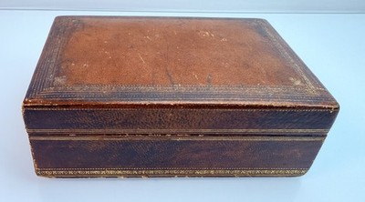 Vintage Mid-Century Italian B. Altman & Co Leather/Wood Trinket Box