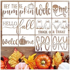 Large Halloween Fall Door Mats Stencils for Painting on Wood Hello Fall Doorm...