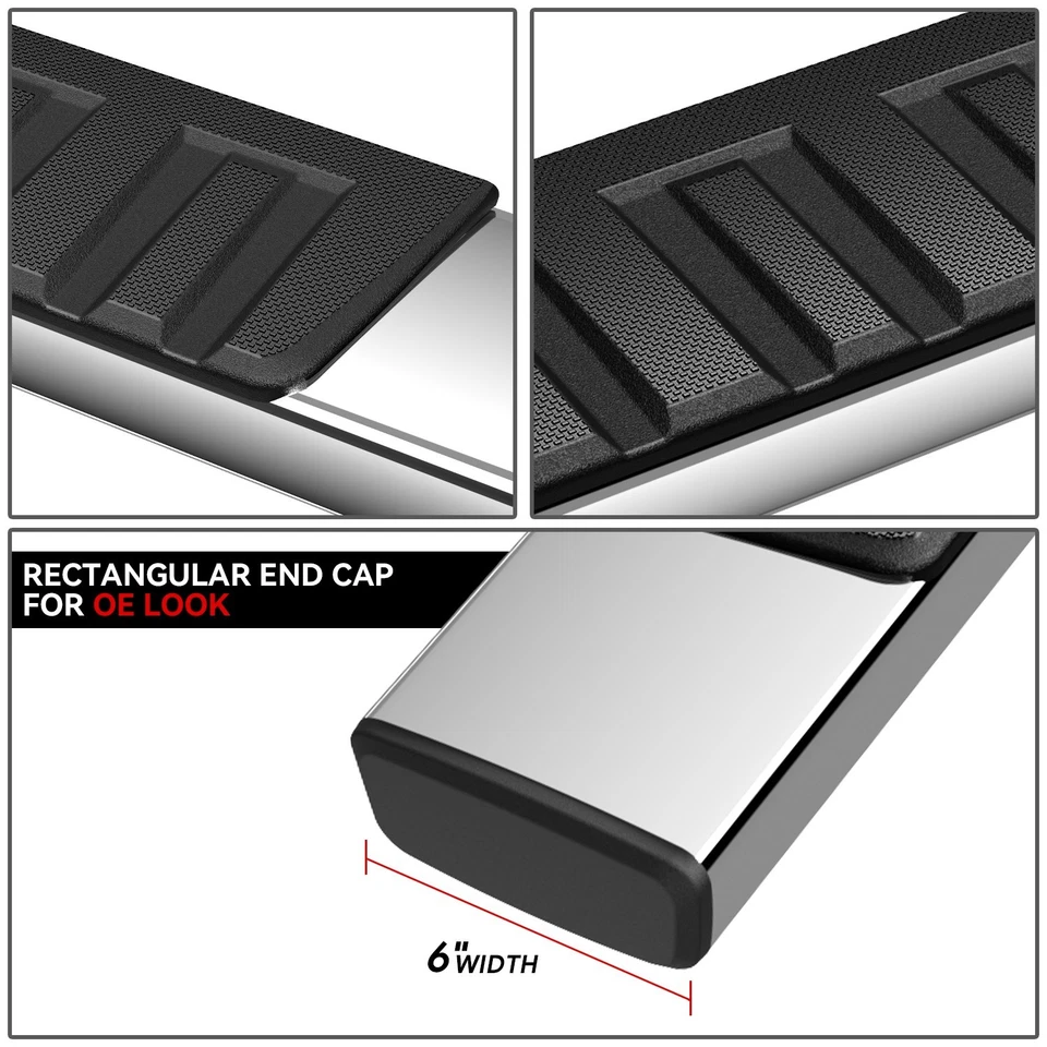 PARA SILVERADO SIERRA 07-19 DOBLE CABINA CROMO 6" ESTRIBO LATERAL BARRA NERF Foto 3 de 4