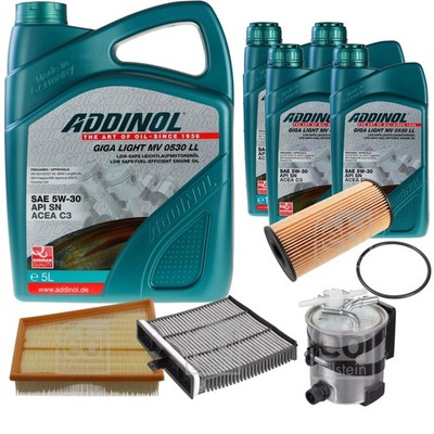 FEBI Inspektionspaket 9L ADDINOL GIGA LIGHT MV 0530 LL für Renault Scénic II