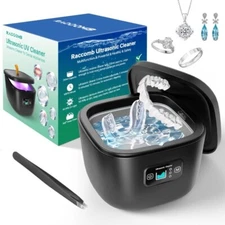 Ultrasonic Denture Cleaner for Retainers, Aligners, Jewelry - 45kHz 255ML 3 Mode