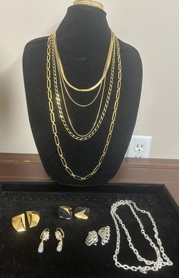 Exquisite Monet Gold & Silver Vintage Jewelry Lot, 9 Pieces ALL SIGNED, Lot #100