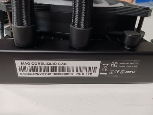 -MSI MAG CORELIQUID C240 AIO Liquid CPU Cooler, 240mm Radiator, Dual 120mm - Picture 3 of 4