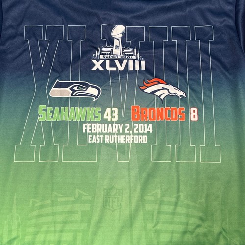 Seattle Seahawks Super Bowl XLVIII Matchup Hooded Long Sleeve Shirt - Picture 2 of 6