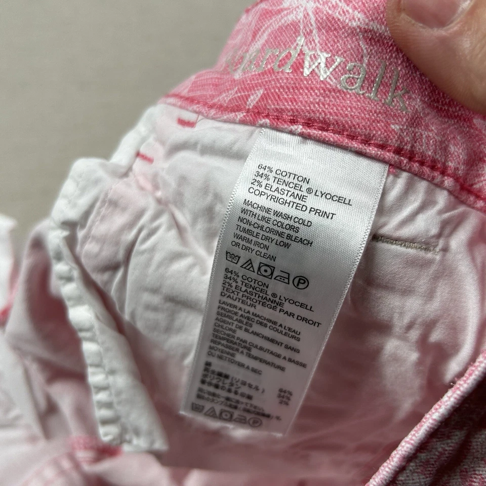 Pantalones Cortos de Denim Tommy Bahama Para Mujer 30 Clamdigger Boardwalk Suave Flamenco Trópico Foto 3 de 4