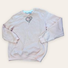 Vintage Blair Pink Crew Neck Heart Sweatshirt- Size Medium
