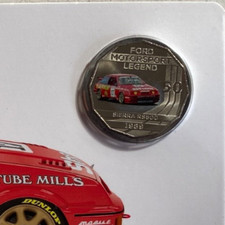 AUSTRALIA: 2018 50 CENT FORD HIGH OCTANE 1989 SIERRA COLOURED COIN ON CARD #3513