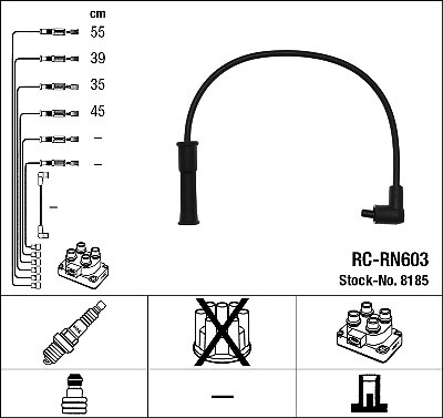 8185 NGK Ignition Cable Kit for RENAULT