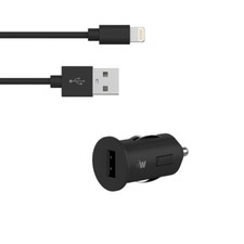 Just Wireless 12W 1-Port USB-A Car Charger with 4ft TPU Lightning to USB-A Cable